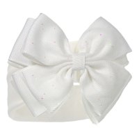 HB92-C: Cream Headband w/Glitter Bow